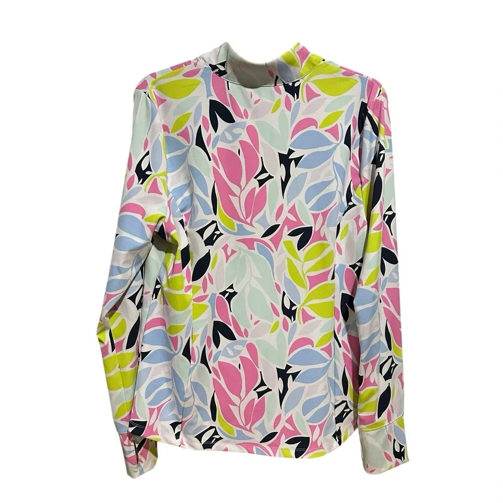 Tommy Bahama Pullover Womens XL White Floral‎ Print Golf Performance #K5-3